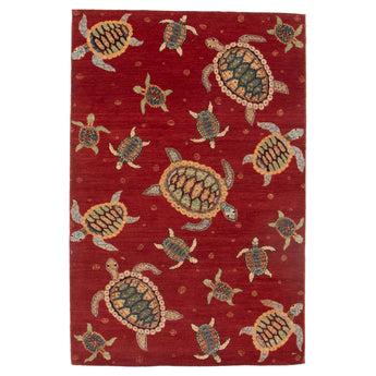 4' 2" x 6' 4" (04x06) Coral Reef Collection Agra Wool Rug #017669