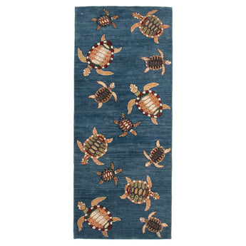 2' 6" x 6' 1" (03x06) Coral Reef Collection Agra Wool Rug #017675
